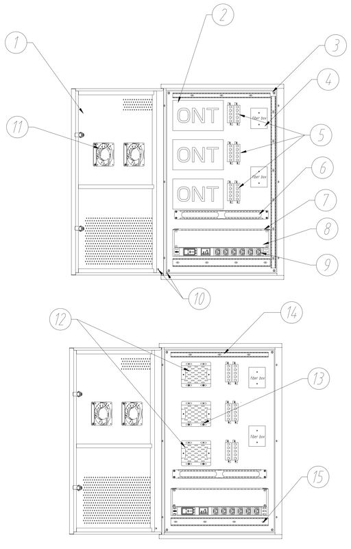 42U Network Rack Cabinet with Ventilated Panels and Cable Management ...